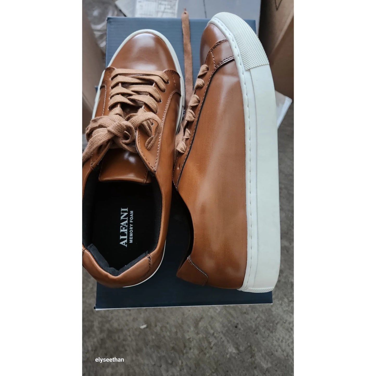 Alfani Casual & Dress Shoes Memory Foam Casual & Dress Shoes, Brown, 7M