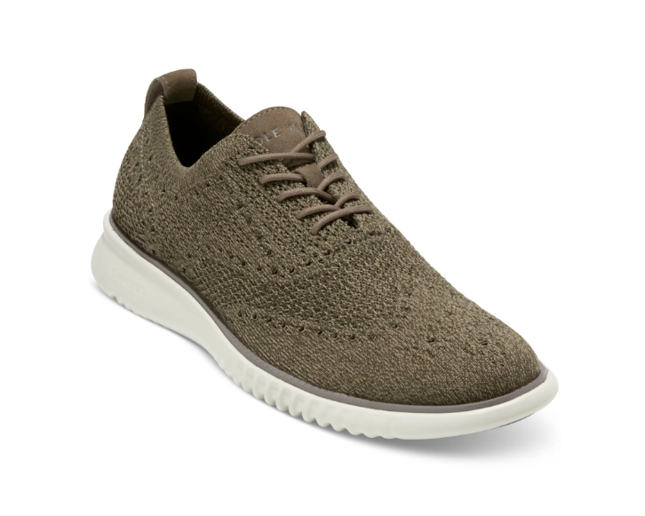 COLE HAAN Mens Gray Perforated Cushioned Stitchlite Round Toe Lace-Up Oxford Shoes 9 M
