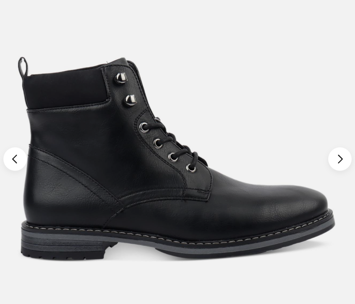 Club Room Mens Westin Faux Leather Round Toe Combat & Lace-up Boots
