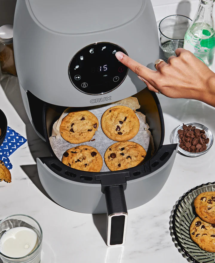 Crux 3.7-Qt. 1300 Watt Nonstick Dig Matte Air Fryer - Grey