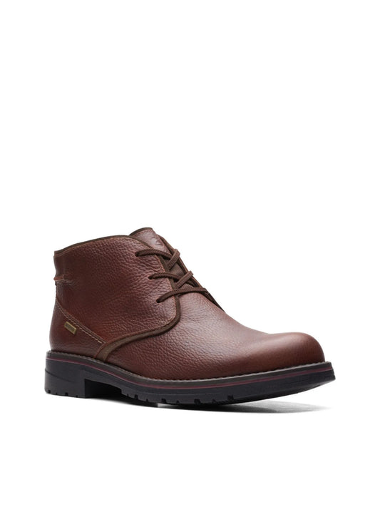 CLARKS COLLECTION Mens Brown Padded Removable Insole Water Resistant Morris Peak Round Toe Block Heel Lace-Up Leather Chukka Boots 9 M