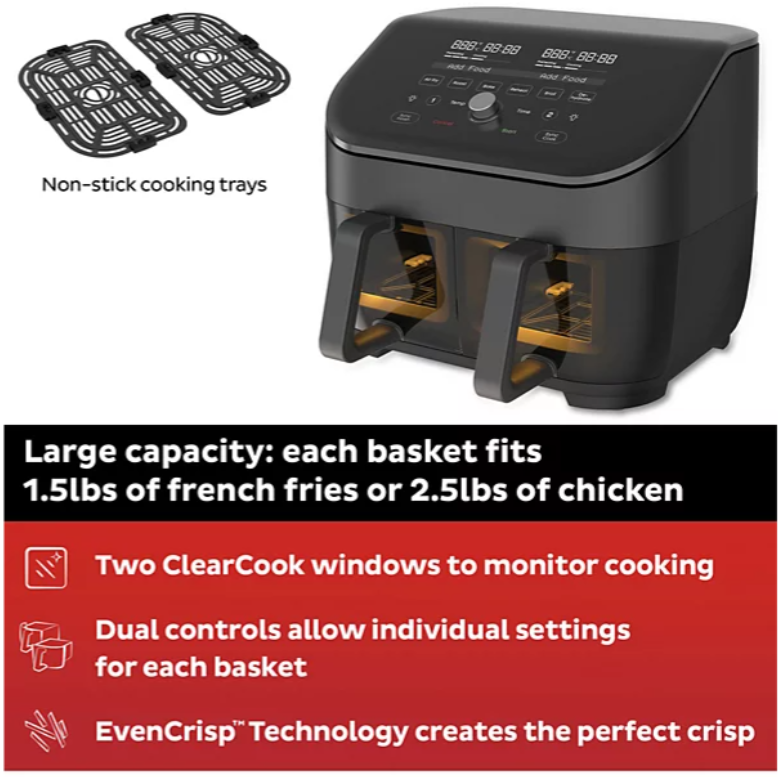 Instant Pot Vortex Plus XL 8 Qt. Dual Basket Air Fryer